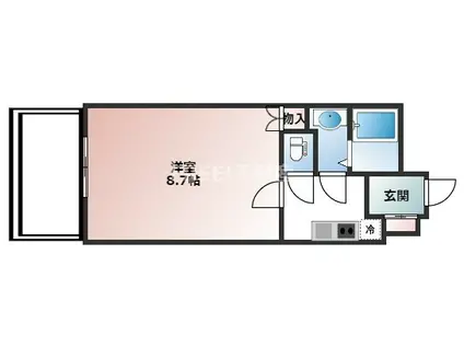 グランド恵美須(1K/2階)の間取り写真