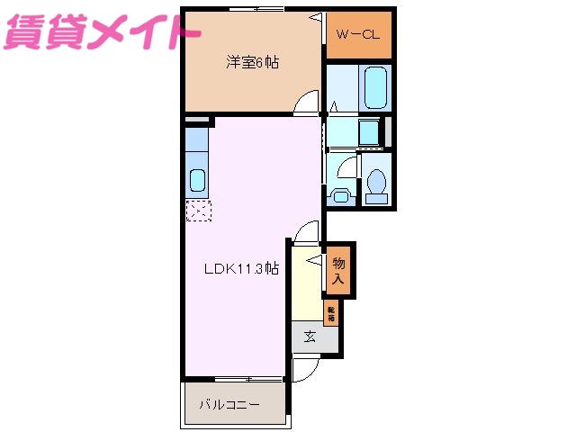 PETIT ANGE II(1LDK/1階)の間取り写真