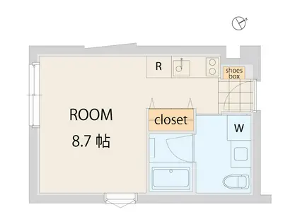 クアードロ三軒茶屋132(ワンルーム/1階)の間取り写真