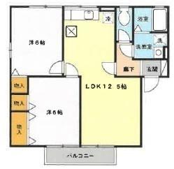シャンエピナールA棟(2LDK/2階)の間取り写真