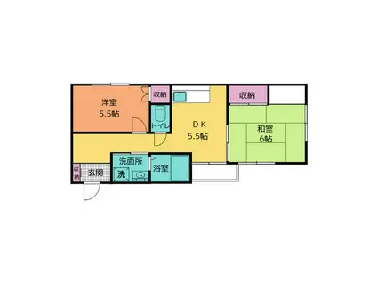 シャンブル28(2DK/3階)の間取り写真