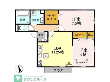 ロイヤルティアラ III(2LDK/2階)の間取り写真