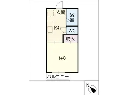 コリーナ前山(1K/2階)の間取り写真
