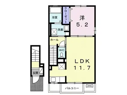 エテルノ・A(1LDK/2階)の間取り写真