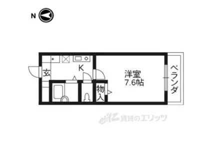 NA・SANTA・PAZ北山(1K/4階)の間取り写真