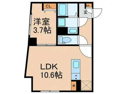 VISTA要町(1LDK/1階)の間取り写真