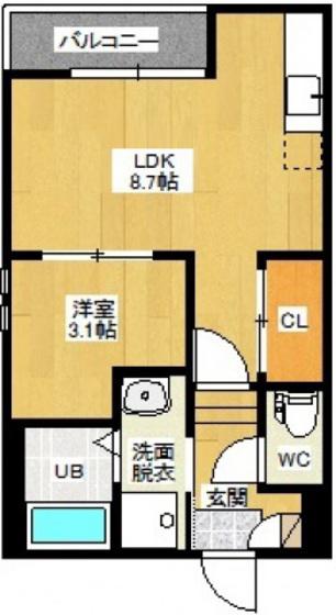 GRANDTIC SUBARU(1LDK/1階)の間取り写真