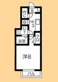 カーサM(1K/1階)の間取り写真