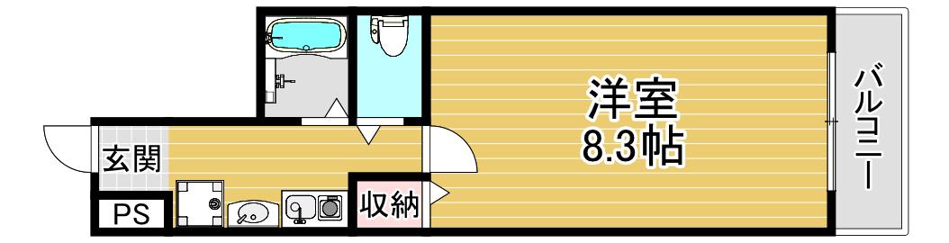 スタンドアップ野里(1K/2階)の間取り写真