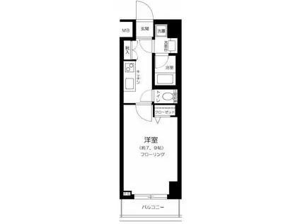 コンシェリア駒込イースト(1K/2階)の間取り写真