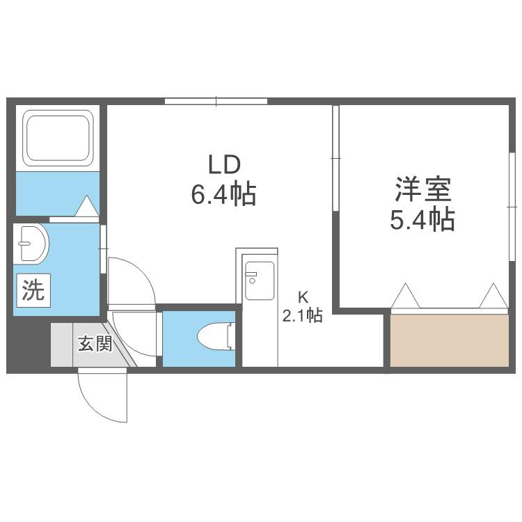 LOUIS I(1LDK/4階)の間取り写真