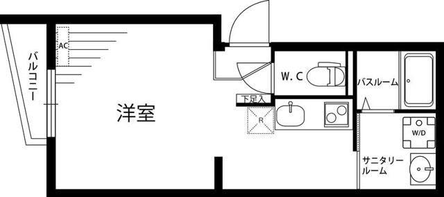 ヒルトップスクエア(ワンルーム/1階)の間取り写真