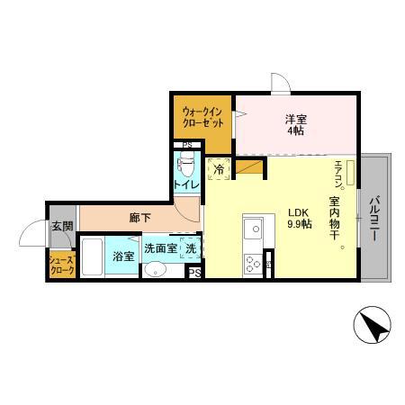 レーヴマニフィック南柏(1LDK/2階)の間取り写真