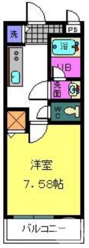 ロイヤルパレス(1K/2階)の間取り写真