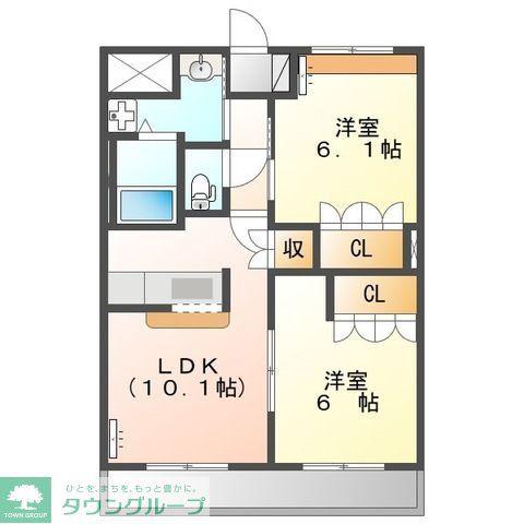 エクセルレモン(2LDK/2階)の間取り写真