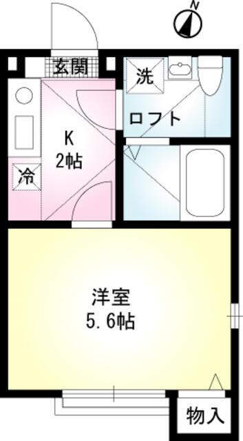 ソレイユ追浜(1K/1階)の間取り写真