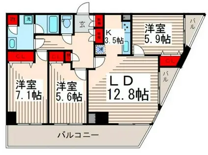 アルタイル・M(3LDK/3階)の間取り写真