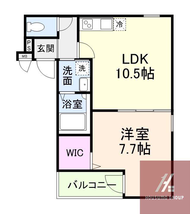 フジパレス今川公園V番館(1LDK/2階)の間取り写真