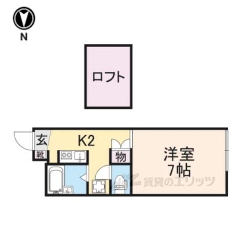 ソレイユ常盤(1K/2階)の間取り写真