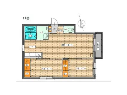 OS1番館(2LDK/2階)の間取り写真