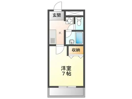 ハウスKIII(1K/3階)の間取り写真