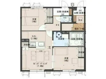 エクセレントパルII(2LDK/1階)の間取り写真