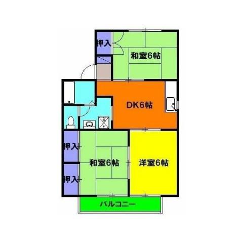 セジュール青島(3DK/2階)の間取り写真