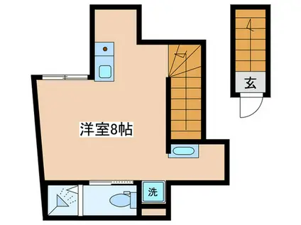 カナメハウス(ワンルーム/2階)の間取り写真