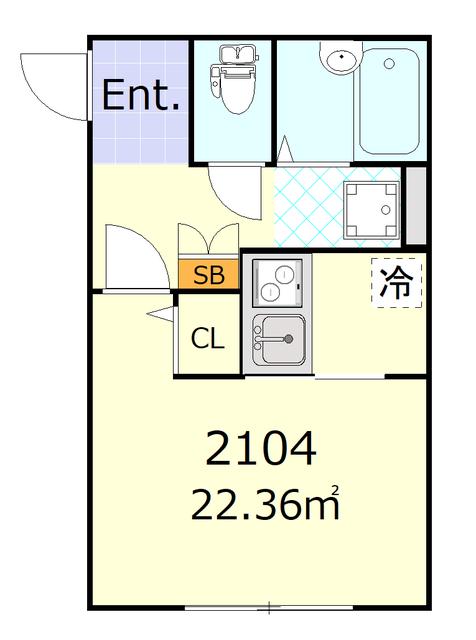 フリージア西小山(1K/1階)の間取り写真