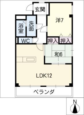 CASA BELLA(2LDK/1階)の間取り写真