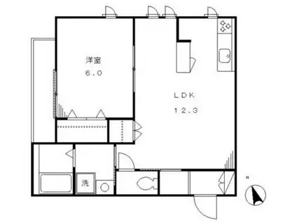 BON COIN(1LDK/4階)の間取り写真