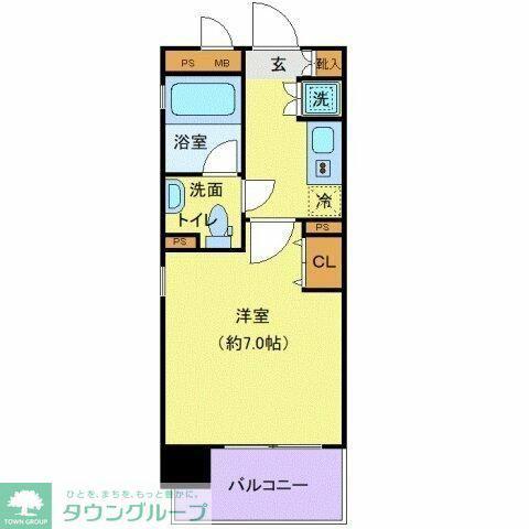 アクロス目黒(1K/11階)の間取り写真