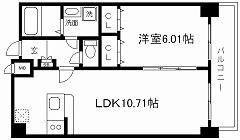 HF四条河原町レジデンス(1LDK/12階)の間取り写真