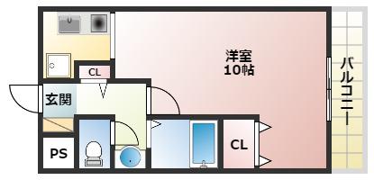 モンサンルージュ(1K/3階)の間取り写真