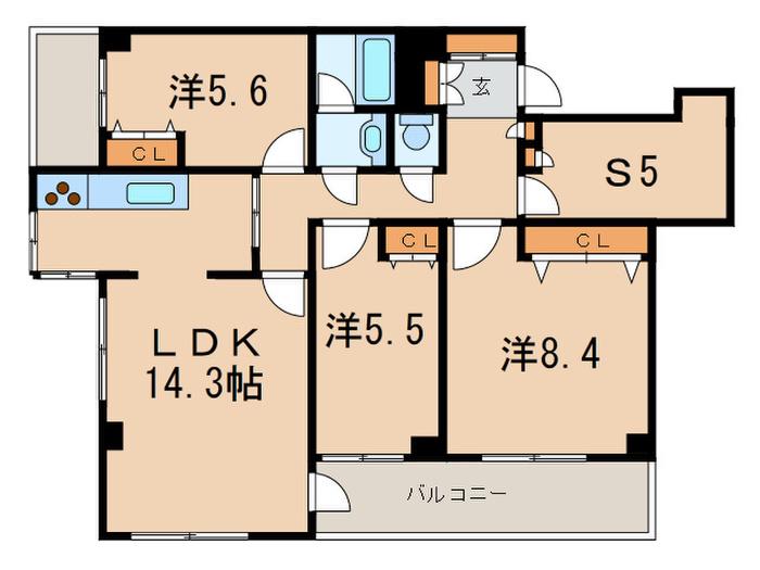 成城ストリームハイツ(3SLDK/2階)の間取り写真
