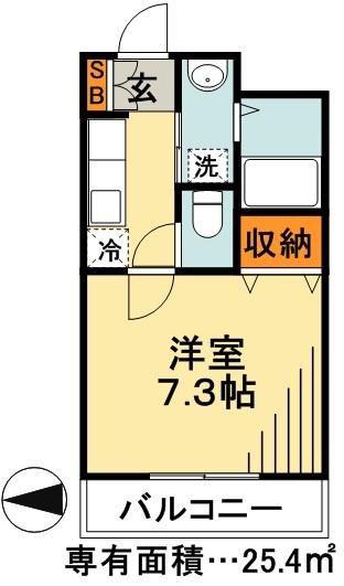 PALAZZO VIVACE(1K/3階)の間取り写真