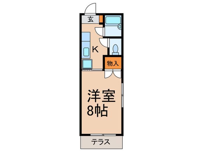 メゾン本町(1K/1階)の間取り写真