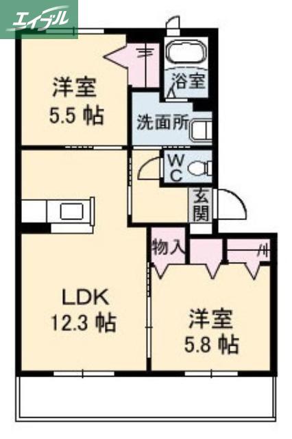 シャーメゾン エスペランサ(2LDK/1階)の間取り写真