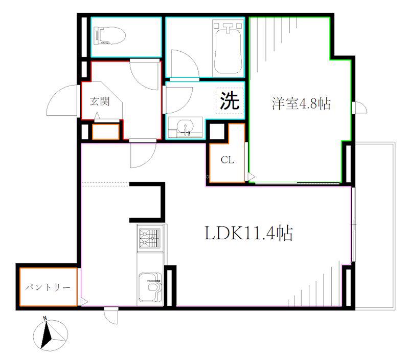 D-ROOM SUN PLATINA(1LDK/2階)の間取り写真