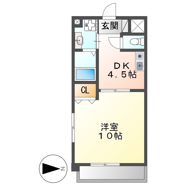 サンマルヤ(1DK/3階)の間取り写真