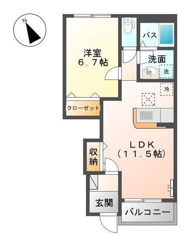 サニーポートエル(1LDK/1階)の間取り写真
