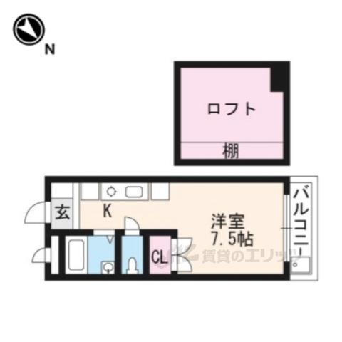 コーポユース(1K/1階)の間取り写真