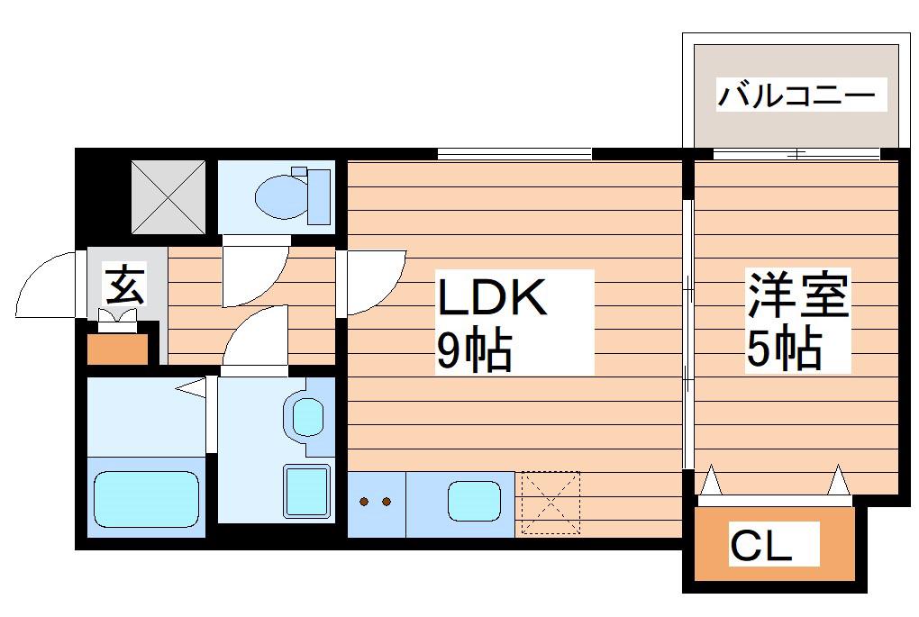 ブラン蒲町(1LDK/2階)の間取り写真