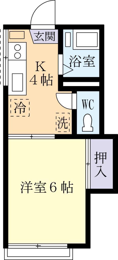 ミサトハイツ(1K/1階)の間取り写真