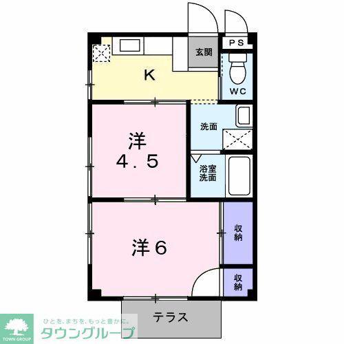 プリムローズ(2K/1階)の間取り写真
