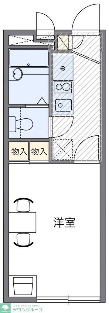 レオパレス大倉山メルベーユII(1K/1階)の間取り写真
