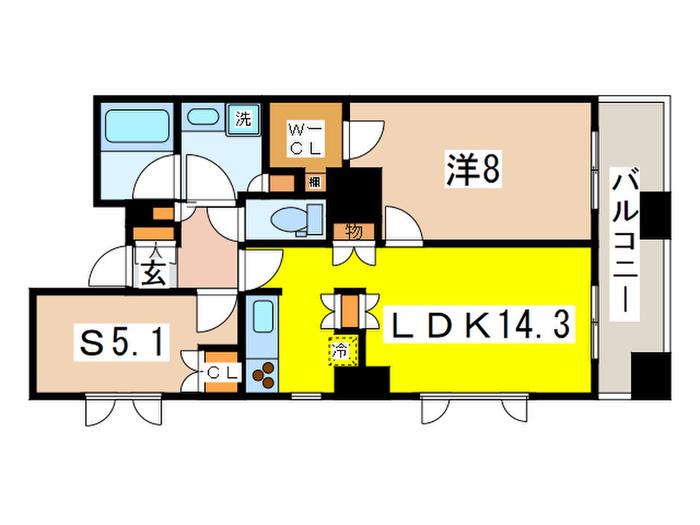 コンフォリア東池袋ウエスト(1SLDK/12階)の間取り写真