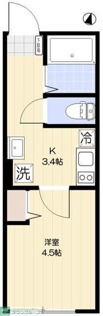 VILLE-PRADO北小岩(1K/1階)の間取り写真