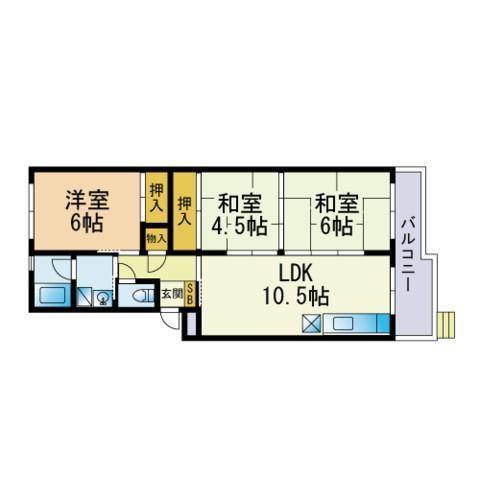 アベニュー88(3LDK/1階)の間取り写真