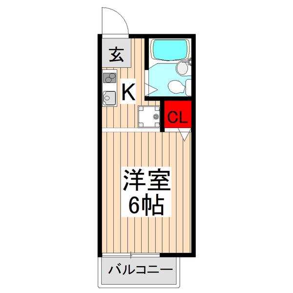 エーデルワイス(1K/1階)の間取り写真